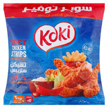 كوكى تشيكن ستريبس لحم صدور صافى حار كيس 1 كجم سوبر توفير