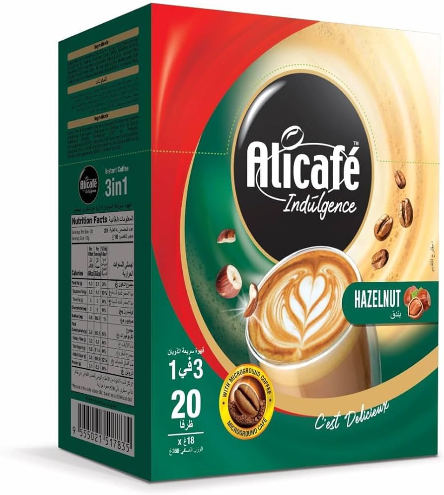 على كافيه بندق 3 * 1 ظرف 18 جم